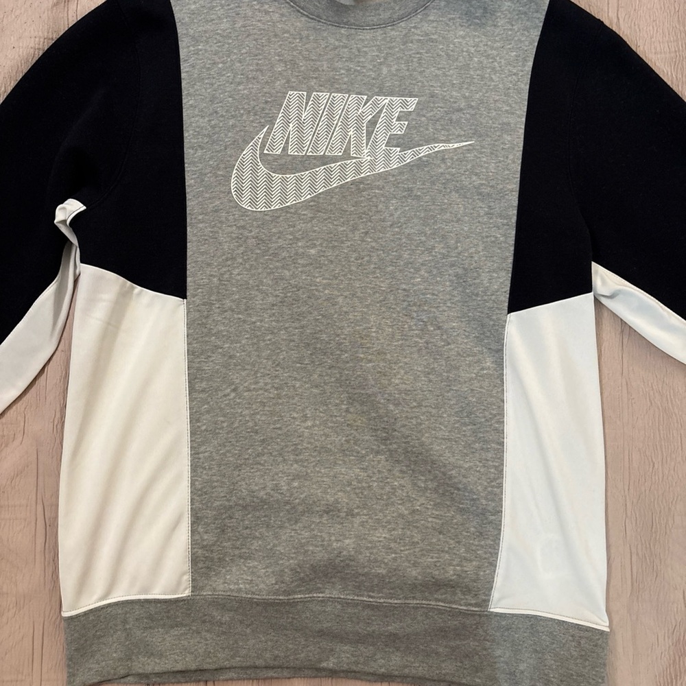 Nike Gray and Black Crewneck Sweater